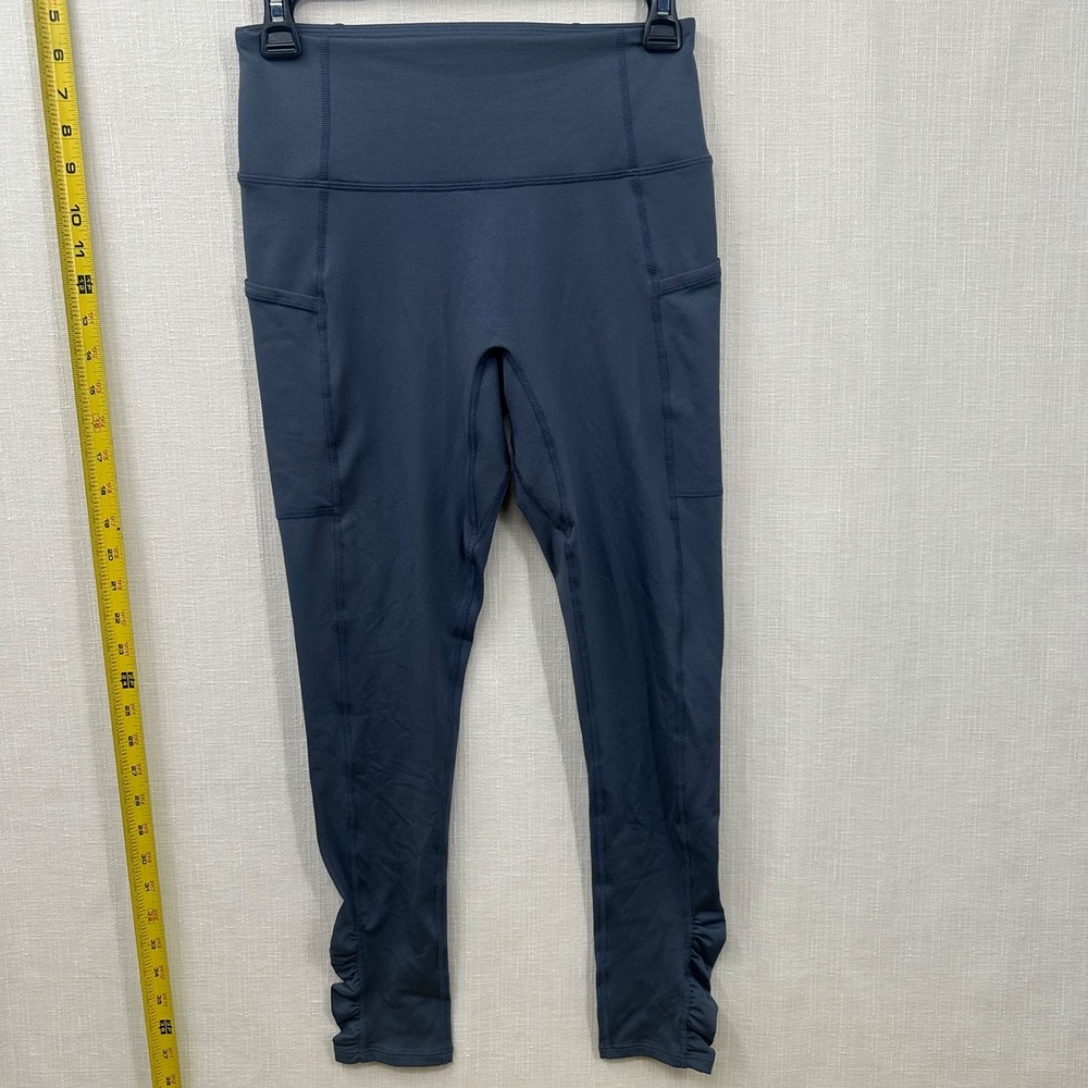 FP Movement Free People Ruffle Me Up High Rise Leggings Blue Small Ruched - Picture 1 of 13